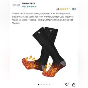 SNOW DEER Heated Socks Size Small Fits Like Medium for Women (Small for Men)